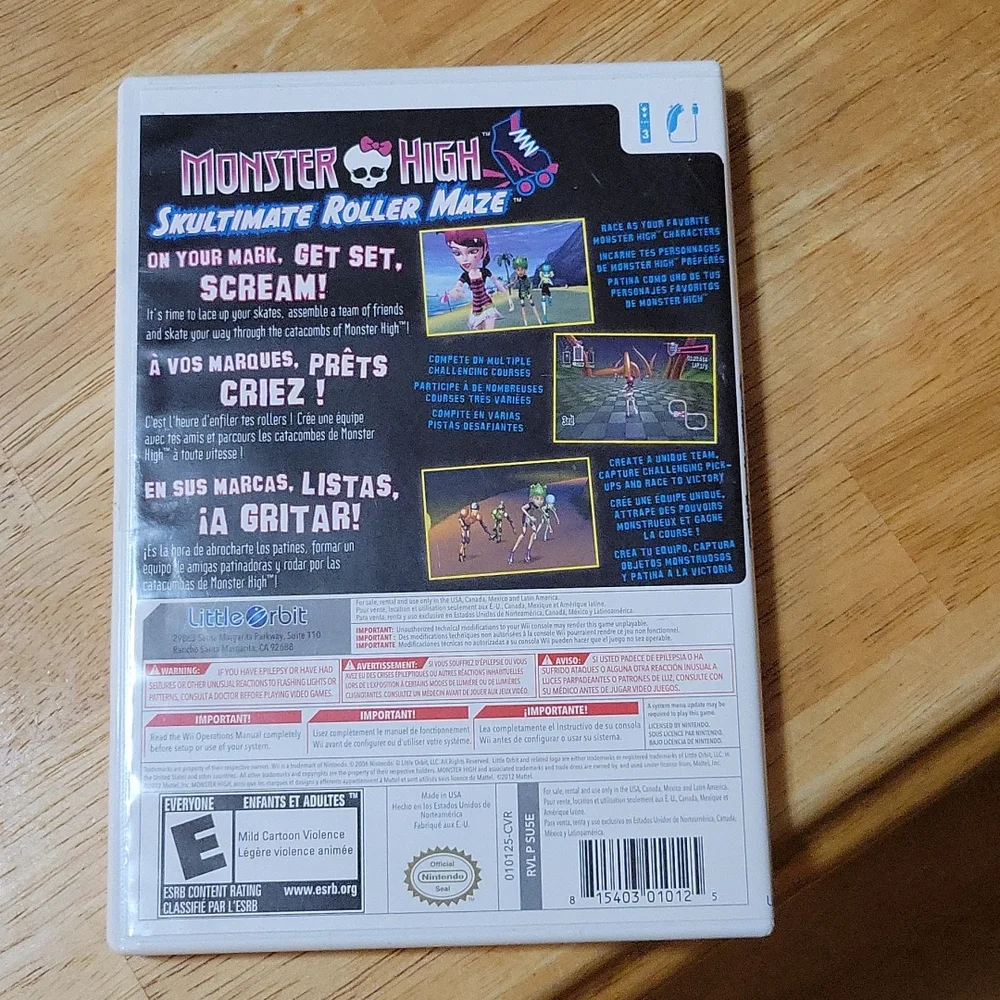 Wii Monster High Skultimate Roller Maze video game